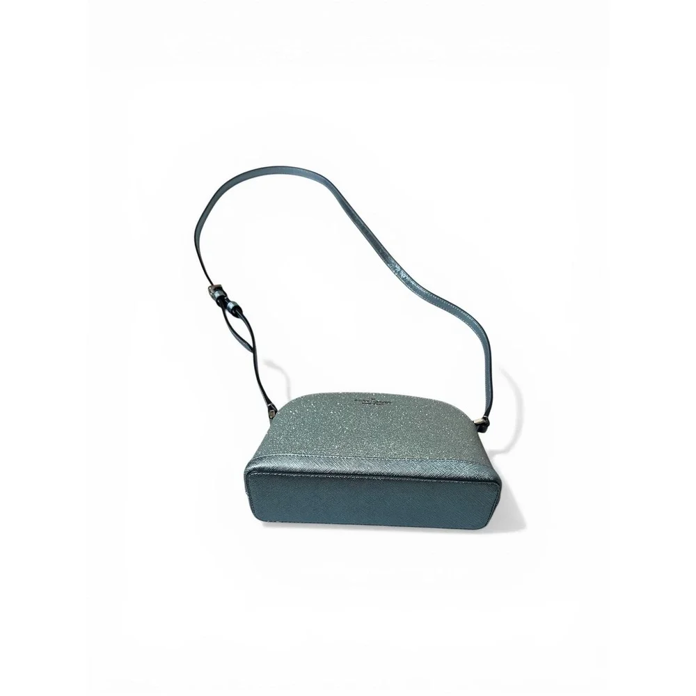 Kate Spade‎ Crossbody Bag Women Small Blue Excellent Glitter Dome Saffiano Strap